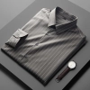 2023  upgrade fabric ultral fashion company staff shirt formal men shirt stripes men shirt Color light blue stripes shirt