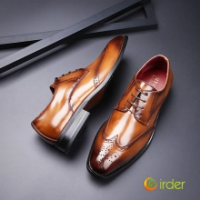 2022 new engraved brock British business formal genuine Leather shoes men's toe Oxford shoes