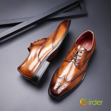 2025 new engraved brock British business formal genuine Leather shoes men's toe Oxford shoes