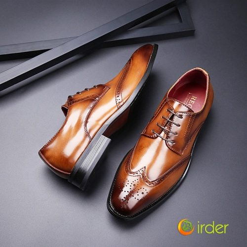 2025 new engraved brock British business formal genuine Leather shoes men's toe Oxford shoes