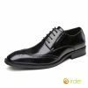 2022 new engraved brock British business formal genuine Leather shoes men's toe Oxford shoes Color Black