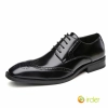 2025 new engraved brock British business formal genuine Leather shoes men's toe Oxford shoes Color Black