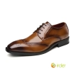 2022 new engraved brock British business formal genuine Leather shoes men's toe Oxford shoes Color Brown