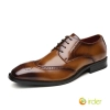 2025 new engraved brock British business formal genuine Leather shoes men's toe Oxford shoes Color Brown