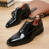 2025 Japanese style lace-up business formal soft fabric Faux Leather men shoes wedding shoes Color Color 5