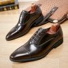 2025 Japanese style lace-up business formal soft fabric Faux Leather men shoes wedding shoes Color Color 6