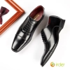 France design style lace-up business formal Three-joint oxford genuine Leather men shoes wedding shoes Color black leather shoes