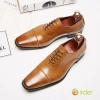 France design style lace-up business formal Three-joint oxford genuine Leather men shoes wedding shoes Color brown leather shoes