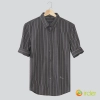 fashion casual stripes man shirt ice silk fabric shirt Color black shirt