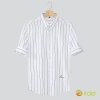 fashion casual stripes man shirt ice silk fabric shirt Color white shirt