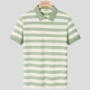 2023 summer simple best fabric fabric wide stripes men polo shirt Tshirt