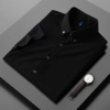 summer short sleeve light luxury slim striped white black brown shirt Color Black
