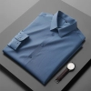 2023 America popular long sleeve solid color business men shirt improved fabric Color light blue men shirt