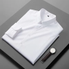 2023 Eruope design long sleeve solid color business men shirt improved fabric