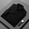 2023 America popular long sleeve solid color business men shirt improved fabric Color black men shirt