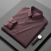 2023 Eruope design long sleeve solid color business men shirt improved fabric Color purple men shirt