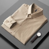 Korea design stripes men shirt business or casual shirt Color Khaki