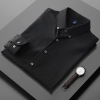 Korea design stripes men shirt business or casual shirt Color Black