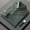 Korea design stripes men shirt business or casual shirt Color Blackish Green