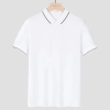fashion PIQUE cotton solid men short sleeve tshirt polo Color White