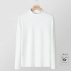 autumn winter thermal lining long sleeve men tshirt Color White