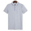 short sleeve breathable fabric men polo casual tshirt Color Grey