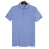short sleeve breathable fabric men polo casual tshirt Color Light blue