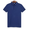 short sleeve breathable fabric men polo casual tshirt Color Navy Blue