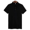short sleeve breathable fabric men polo casual tshirt Color Black