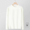 autumn winter round collar kinitted men tshirt long sleeve polo Color White