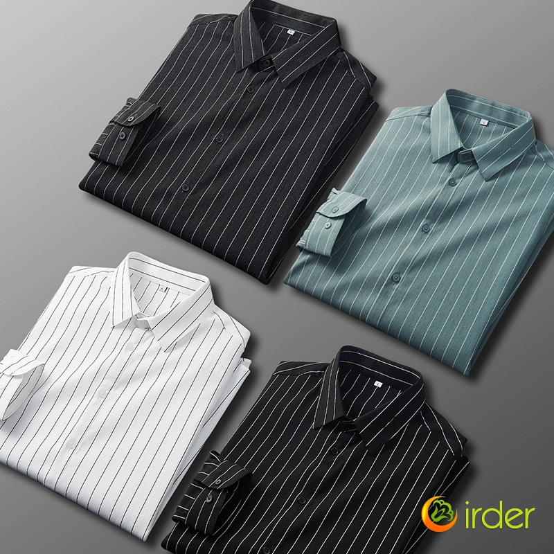 2025 new design line stripes young  man shirt work shirt