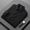 2025 new design line stripes young  man shirt work shirt Color Black
