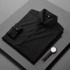 fashion stripes office work business man shirt hot sale Color Black