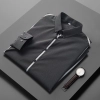 handsome non-iron autumn  winter new men's high-end luxury fashion striped shirt Color Grey