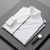 handsome non-iron autumn  winter new men's high-end luxury fashion striped shirt Color White
