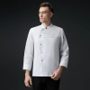 high quality cotton blends navy blue denim bread store chef jacket chef workwear