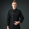 high quality cotton blends navy blue denim bread store chef jacket chef workwear