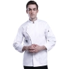 England long sleeve contrast hem bread shop chef jacket chef baking workwear  Color White