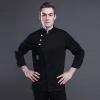 England long sleeve contrast hem bread shop chef jacket chef baking workwear  Color Black