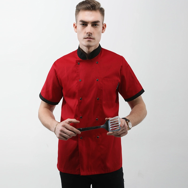 England short sleeve contrast collar bread shop chef jacket chef baking workwear