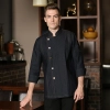 denim right openning golden button chef jacket chef  shirt workwear 