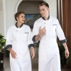  right openning front with pocket chef jacket chef shirt workwear chef coat Color White