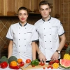  right openning red double breasted chef shirt workwear chef coat jacket Color White