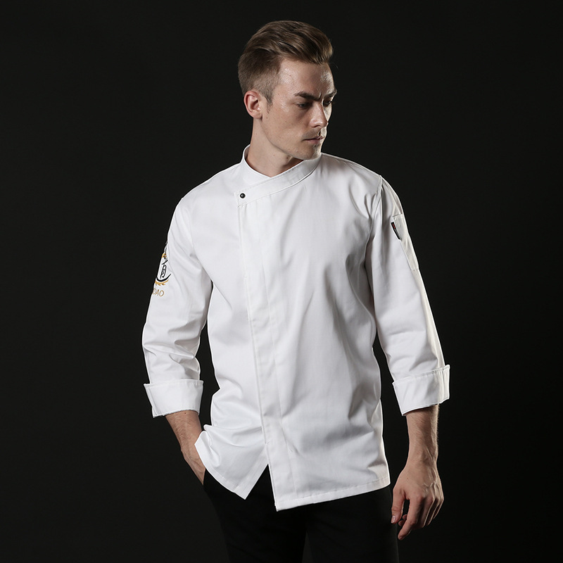  right openning invisual button (with Chinese letters) chef shirt workwear chef coat jacket