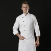  deim right openning invisual button (with Chinese flag ) chef shirt workwear chef coat jacket