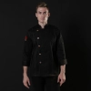  deim right openning invisual button (with Chinese flag ) chef shirt workwear chef coat jacket Color Black