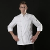 long sleeve right openning invisual button winter autumn chef uniform workwear chef coat jacket Color White