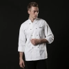 right openning small button winter autumn chef uniform workwear chef coat jacket Color White