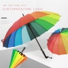 rainbow umbrella colorful straight umbrella wholesale cusomiztion logo Advertising umbrella