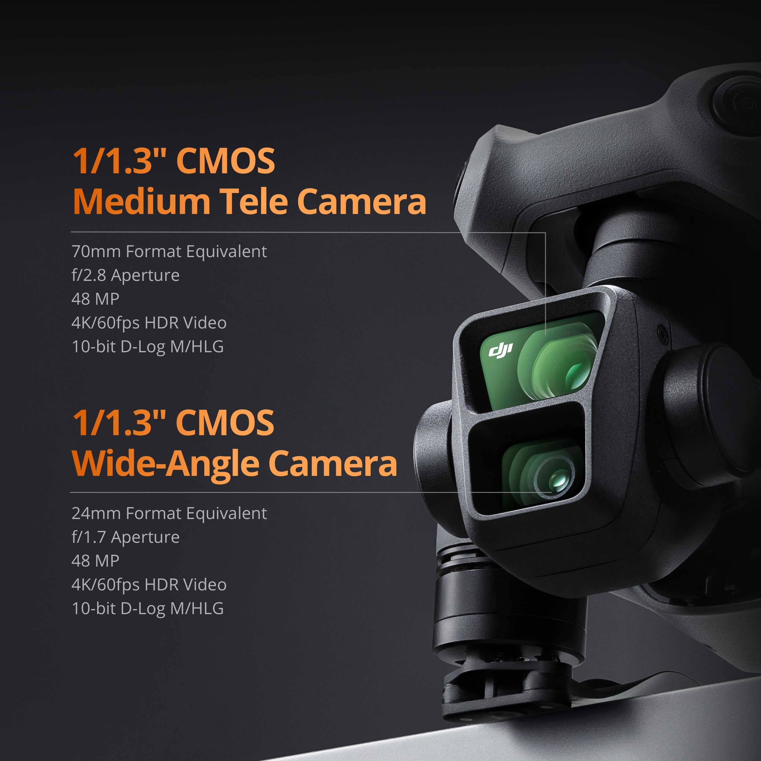 DJI Air 3 (DJI RC-N2) DJI Air 3 foldable drone with dual cameras